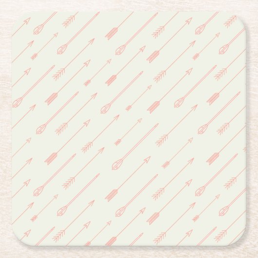 珊瑚の縁取り矢の模様 スクエアペーパーコースター (正面)