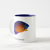 珊瑚の美しいのAngelfish - Centropygeのbispinosusのマグ ツートーンマグカップ (正面左)