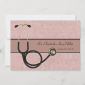 珊瑚の聴診器-卒業のパーティの招待状 招待状 (正面)