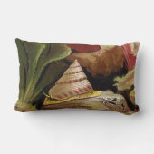 珊瑚の航海のな枕デザインのTrocaの貝殻 ランバークッション (裏面)