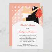 珊瑚の花の花嫁のブライダルシャワーの招待状 招待状 (正面/裏面)