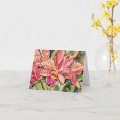 珊瑚の蘭のメッセージカード2.95 カード (黄色い花)