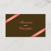 珊瑚の赤いリボンのゲストのテーブルの座席表 プレイスカード (裏面)