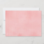 珊瑚の赤面のピンクの花のお茶会の誕生日の写真 招待状 (裏面)