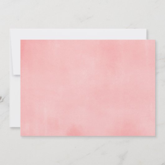 珊瑚の赤面のピンクの花のお茶会の誕生日の写真 招待状 (裏面)