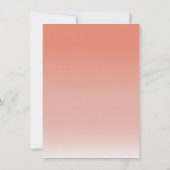 珊瑚のOmbréのヤシの木のビーチのリハーサルの夕食 招待状 (裏面)