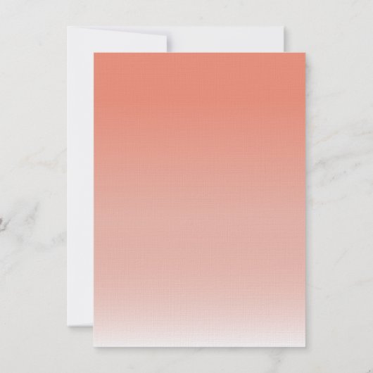 珊瑚のOmbréのヤシの木のビーチのリハーサルの夕食 招待状 (裏面)