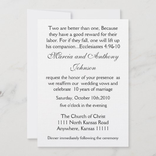 珊瑚は招待状II結婚式誓約の更新の上がりました 招待状 (裏面)