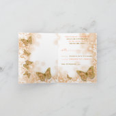 珊瑚ゴールドの結婚式、婚約、周年記念 カード (内部)