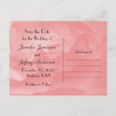 珊瑚ピンクの結婚式お知らせカード ポストカード (裏面)