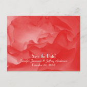 珊瑚ピンクの結婚式お知らせカード ポストカード (正面)