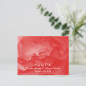 珊瑚ピンクの結婚式お知らせカード ポストカード (スタンド正面)