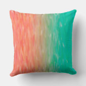 珊瑚及びターコイズのグラデーションな水彩画のティール(緑がかった色)のオレンジ クッション (裏面)