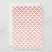 珊瑚及びティール（緑がかった色）の人魚のベビーシャワーの招待状 招待状 (裏面)