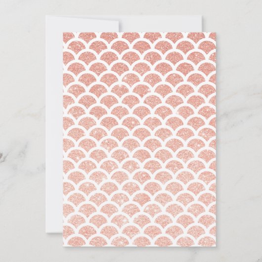 珊瑚及びティール(緑がかった色)の人魚のベビーシャワーの招待状 招待状 (裏面)