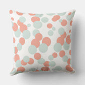 珊瑚及びミントの泡紙吹雪パターン装飾用クッション クッション (裏面)