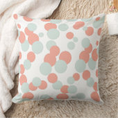 珊瑚及びミントの泡紙吹雪パターン装飾用クッション クッション (ブランケット)