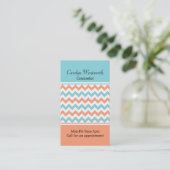 珊瑚及び水のシェブロンのカスタムな名刺 名刺 (スタンド正面)