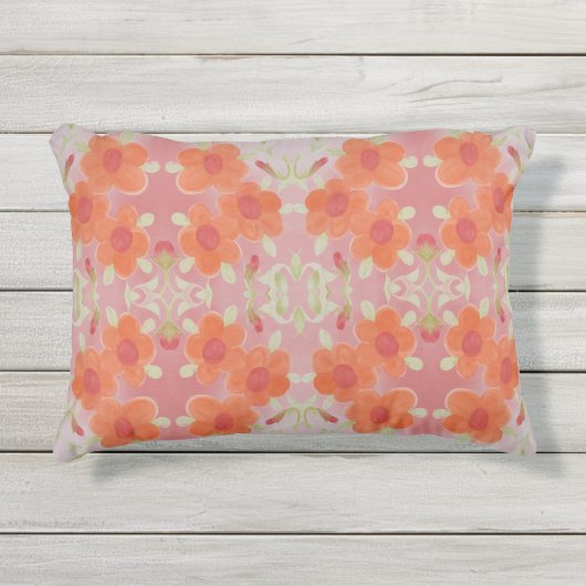 珊瑚枕付きの美しい赤とオレンジ アウトドアクッション (正面)