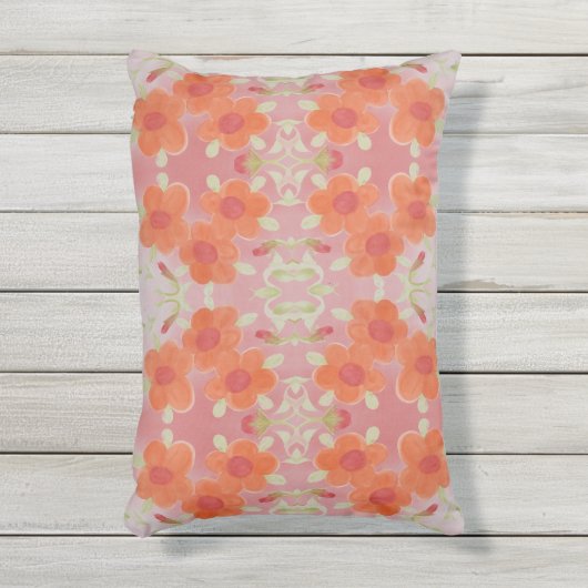 珊瑚枕付きの美しい赤とオレンジ アウトドアクッション (正面(縦))