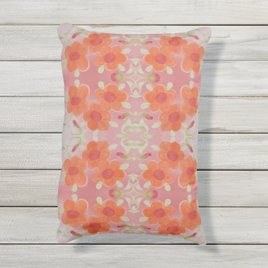 珊瑚枕付きの美しい赤とオレンジ アウトドアクッション (裏面(縦))