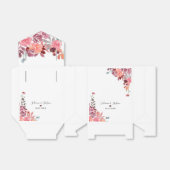 珊瑚桃の水色のフローラ結婚ケーキ フェイバーボックス (折り畳みなし)