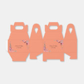 珊瑚桃の水色のフローラ結婚ケーキ フェイバーボックス (折り畳みなし)