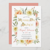 珊瑚桃の花マザーズ・デイブランチ 招待状 (正面/裏面)