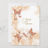 珊瑚桃金ゴールド結婚婚約記念日 招待状 (正面)