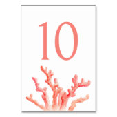 珊瑚水色オレンジアートマリーン結婚ズ テーブルナンバー (正面)