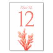 珊瑚水色オレンジアートマリーン結婚ズ テーブルナンバー (正面)