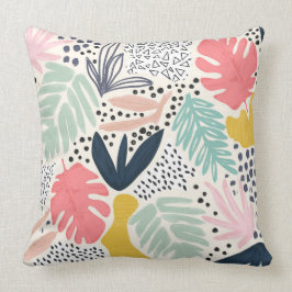 珊瑚熱帯コラージュ抽象芸術型 クッション