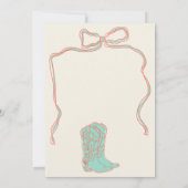 珊瑚石のブーツ泡立ちブライダルシャワー 招待状 (裏面)