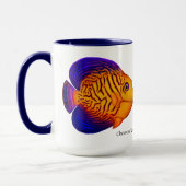 珊瑚礁のシェブロンの独特の味の魚のマグ マグカップ (左)