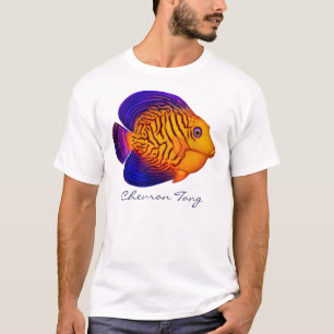 珊瑚礁のシェブロンの独特の味の魚のTシャツ Tシャツ