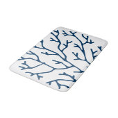 珊瑚礁のテーマのスタイリッシュなティール(緑がかった色)の青い珊瑚パターン バスマット (アングル)