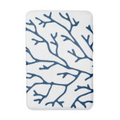 珊瑚礁のテーマのスタイリッシュなティール(緑がかった色)の青い珊瑚パターン バスマット (正面縦)