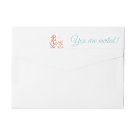 珊瑚礁のラップアラウンドの差出人住所ラベル|の白 ラップアラウンドラベル