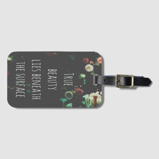 珊瑚礁の感動的な引用文 ラゲッジタグ (正面横)