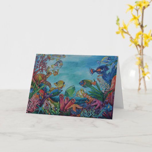 珊瑚礁の挨拶状 カード (黄色い花)