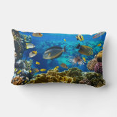 珊瑚礁の熱帯魚の写真 ランバークッション (裏面)