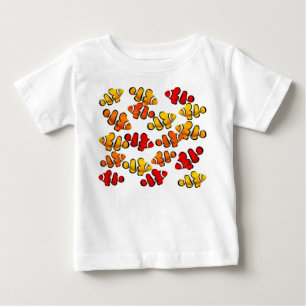珊瑚礁のClownfishの乳児のTシャツの学校 ベビーTシャツ