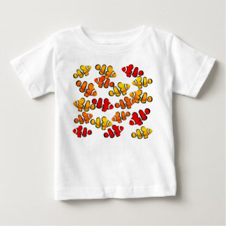 珊瑚礁のClownfishの乳児のTシャツの学校 ベビーTシャツ