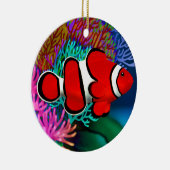 珊瑚礁のClownfishの赤いオーナメント セラミックオーナメント (右)