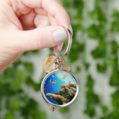 珊瑚礁のLyretailのanthias キーホルダー (手)