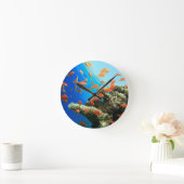 珊瑚礁のLyretailのanthias ラウンド壁時計 (ホーム)
