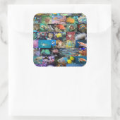 珊瑚礁海産魚動物自然愛好家 スクエアシール (バッグ)