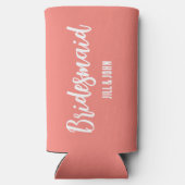 珊瑚礁結婚様式化した花嫁 スリム缶クーラー (裏面)