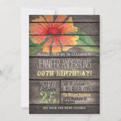 珊瑚緑花大人素朴誕生日 招待状 (正面)