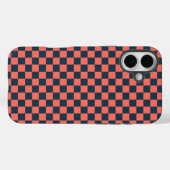 珊瑚色とネイビーの市松模様 Case-Mate iPhoneケース (裏面 (横))